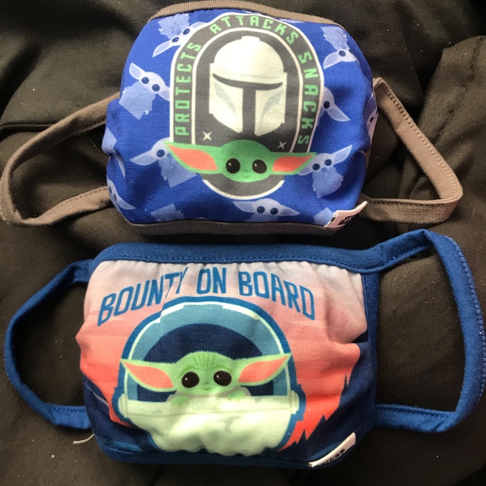 2 baby yoda/ the child face masks